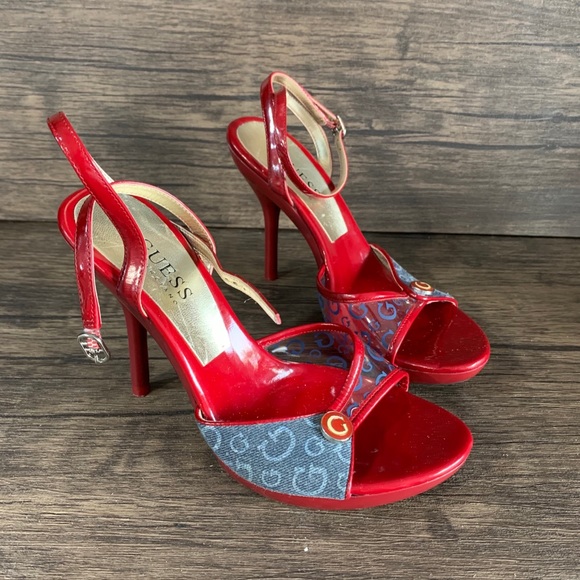 Guess by Marciano Shoes - GUESS by Marciano Red Heels With Blue Demin